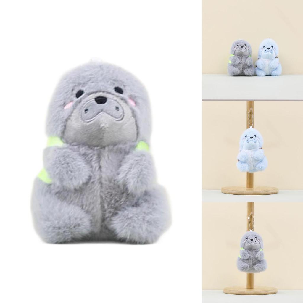 Charming Gray And Blue Gorilla Plush Toy Keychain For Bags And Backpack Accessories