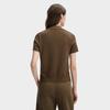 FILA White Fashion Simple Classic Retro Casual Versatile Comfortable Half-Zip Knitted Short Sleeve Sweater Women tops Valley-Brown F11W613406FBN