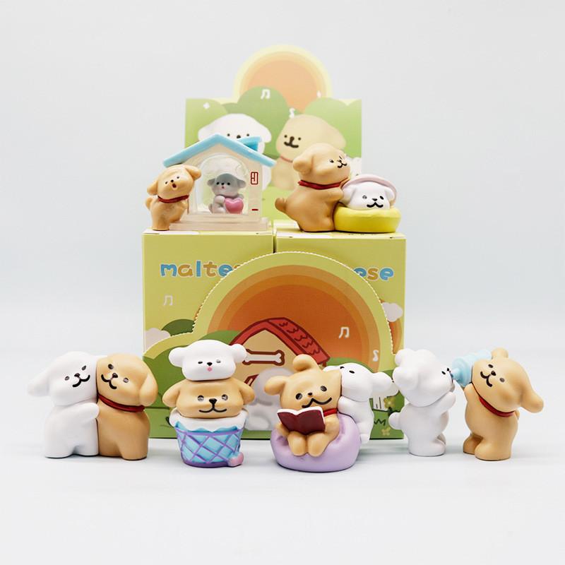 Dog Pvc Maltese Figure Model Sets With Magnetic Design For Kids Collectors And