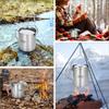 Aomiun 750ml Stainless Steel Pot Portable Water Mug Cup with Lid and Foldable Handle Outdoor Camping Cooking Picnic outdoor cup