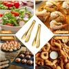 Stainless Steel Serving Tongs Three Sizes, Gold Tongs for Serving Food, Serving Utensils Cooking Tongs for Buffet, Appetizer, Dessert