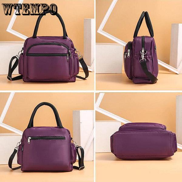 WTEMPO Genți de umăr, ocazional, pentru femei, geantă Bento de mare capacitate, cu fermoar, cu buzunare multiple, geantă de pânză