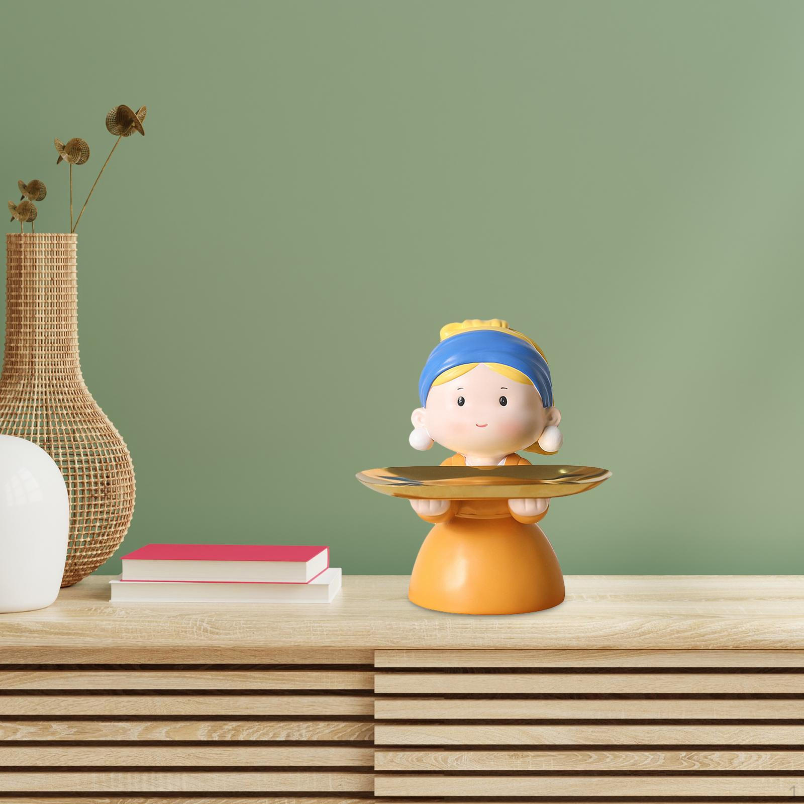 

Статуэтка Девочки Поднос для туалетных принадлежностей Держатель для ключей Витрина для украшений Фрукты Туалетные принадлежности Конфеты Скульптура 18cmx17cmx21cm