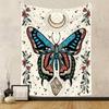 VIKAMA Bohemian Schmetterling Wandteppich Wandbehang Mandala Hippie Dekor für Schlafzimmer Wohnzimmer Studentenwohnheim Ästhetischer Raum Teppich Geschenk