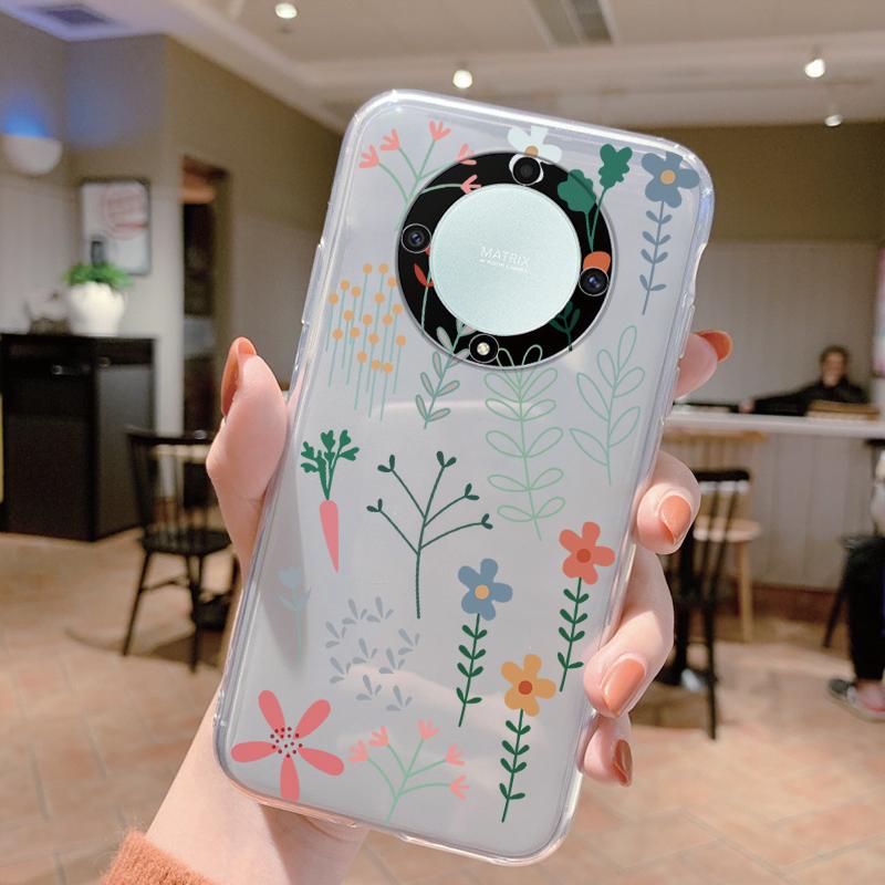 Clear Case For Honor Magic 5 Lite X9a Shockproof Cover Cartoon Cute Cat Soft Silicone Fundas For Honor X9c X9b Women Clear Bags