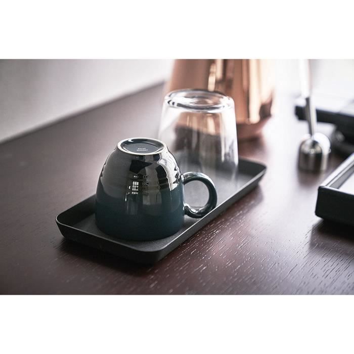 Plateau d'appoint - yamazaki - home tower - noir - acier - plat