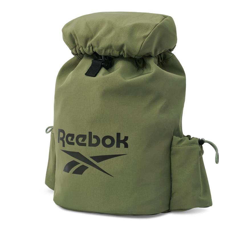 New Reebok Fabric Bucket Bag, Backpack Regular Unisex Black/Olive/Khaki RB230009M