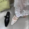 Women's Lace Mesh Slippers 35-40 New Breathable Baotou Xiao Xiangfeng Pointed Head Within The High Cool Temperament Fairy Shoes