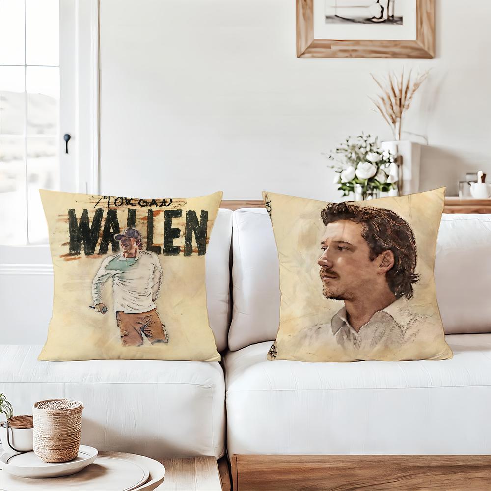Singer M-Morgan W-Wallen Pillow Case Suitable For Bedrooms Living Rooms Cars Home Decoration