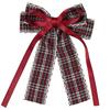 Tartan Check Big Ribbon Hair Clip, Red, Hair Accessory, Gift for Girls and Women, Hair Ornament [Item]