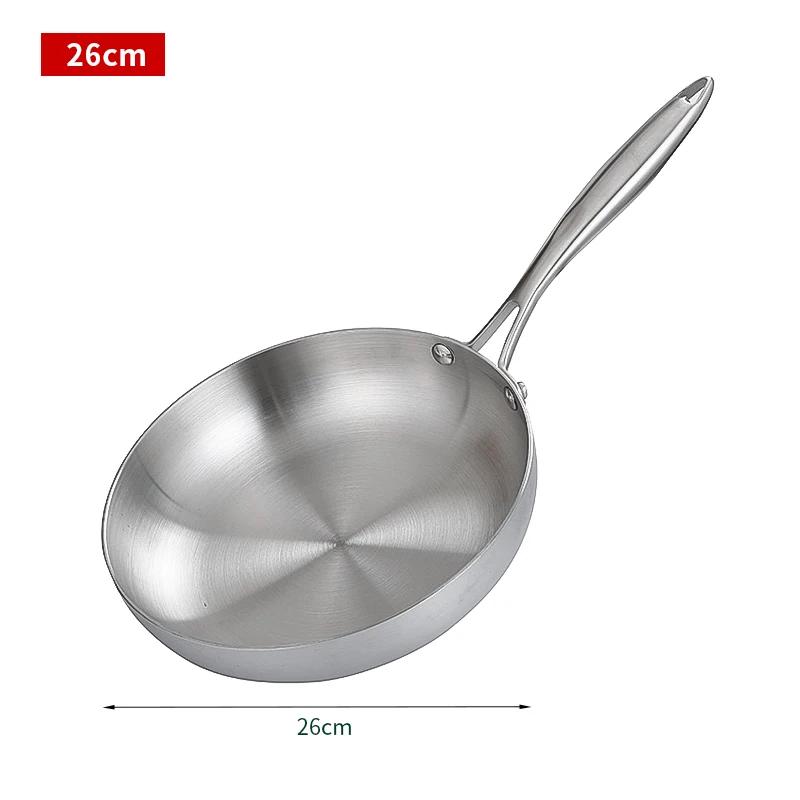 PDG1 304 Stainless Steel Non Stick Pan for Frying Steak Uncoated Kitchen Cookware Suitable for Gas Stoves and Induction Cookers