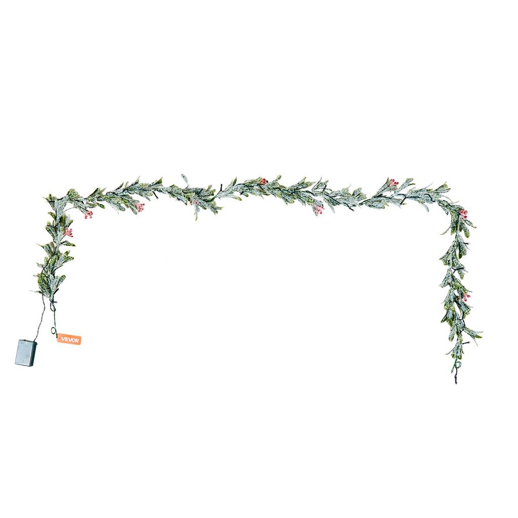 VEVOR Christmas Garland, 2011 Mm Realistic Greenery Decorated with Vines, Olive Leaves, and Berries