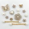 Set di 14Pz Charms Moda per Scarpe per Sandali Zoccoli Spille Accessori Farfalla Diamante Catena Perle Decorazioni Personalizzate per Scarpe da Ginnastica