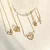 Fashion Love Necklace Cross with Diamond Necklace Niche Design Sweater Chain Stainless Steel Collarbone Chain