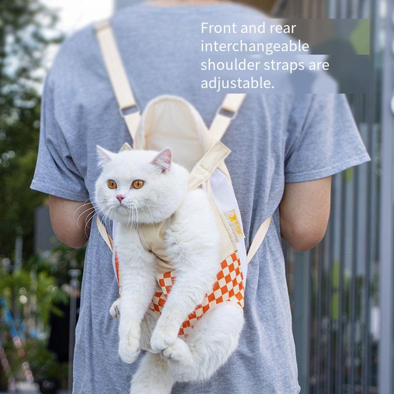Pet Backpack Portable Portable Cat Double Shoulder Bag Outdoor Travel Dog Carrier Bag Pet Dog Front Bag Mesh Backpack