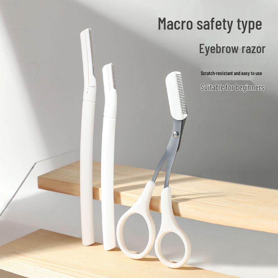 Beginner-Friendly White Eyebrow Shaver Set for Men and Women