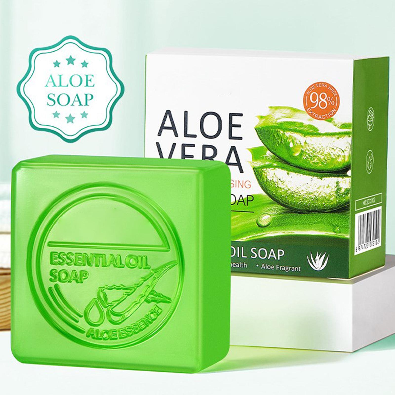 

Тверде мило з алое вера та ефірними оліями - Натуральне мило ручної роботи для сухої чутливої шкіри, Зволожуючий гель для тіла для м якого очищення та м якої шкіри One Size зелений