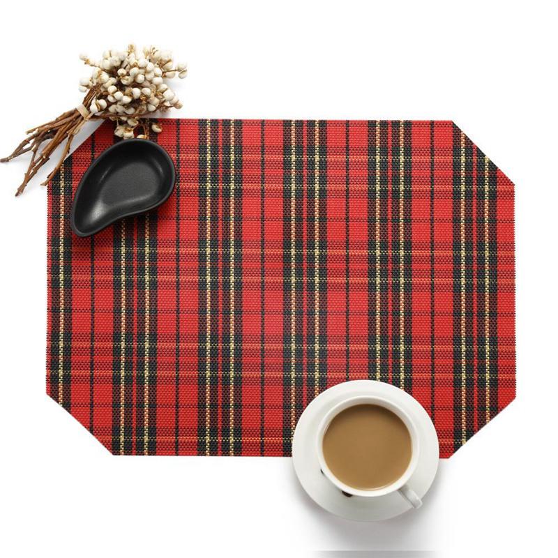 Pack of 4pcs Table Placemats PVC Table Mats Heat Insulated Pad Dinner Table Decor Japanese Style Mats 40x30cm