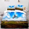 Motorcycle Rider Duvet Cover Dirt Bike Bedding Set Motocross Quilt Cover for Men Durable Queen King Polyester Comforter Cover