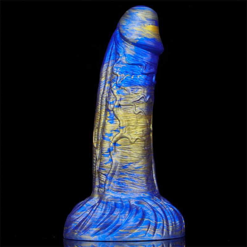 Weibliche gemischte Farbe flüssiges Silikon Nachahmung Dildo geformt zurück Gericht Anal Plug Erwachsene Sexspielzeug