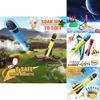 Kid-friendly Colorful Outdoor Toy Foot-powered Glowing Rocket Launcher For Fun Adventures