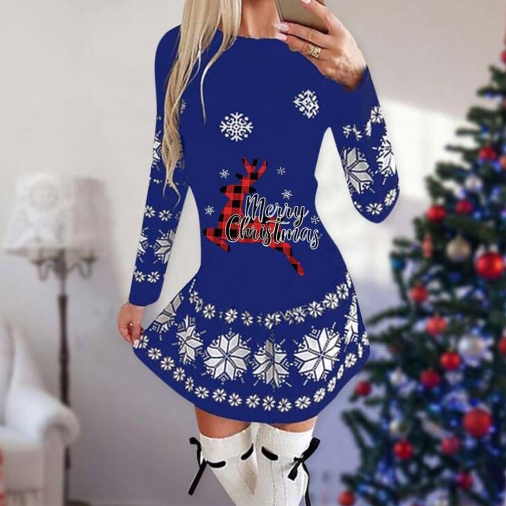 Women's Christmas Printed Dress Base Shirt