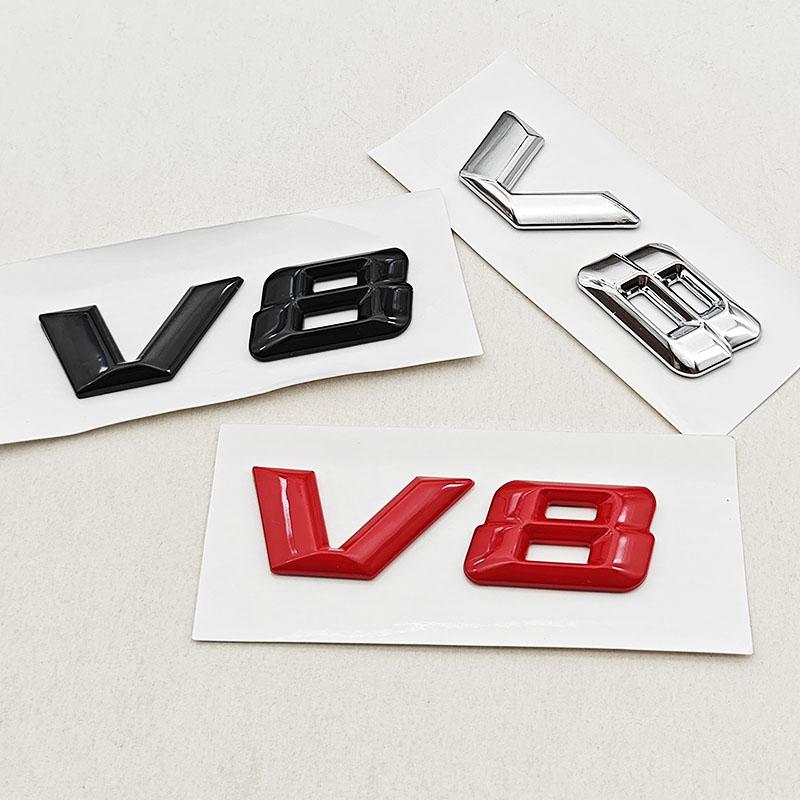3D ABS Chrome Letters Car Fender Badge Sticker V8 Emblem Logo For Mercedes QPKDK5 Maybach S600 W222 S500 W140 CL600 M275 CLS63
