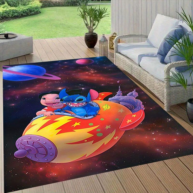 1 buc Covor cu model Disney Lilo și Stitch Covoraș de zonă Covor antiderapant Lavabil manual Preș pentru podea Potrivit pentru Sufragerie Dormitor Decor Acasă