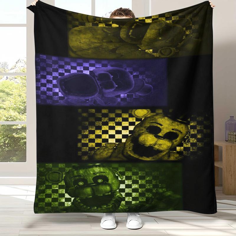 Coperta in Flanella Horror Freddy F-FNAF Games, Coperta in Peluche Calda Ultra Morbida per Casa Camera da Letto Letto Divano Ufficio Campeggio Picnic