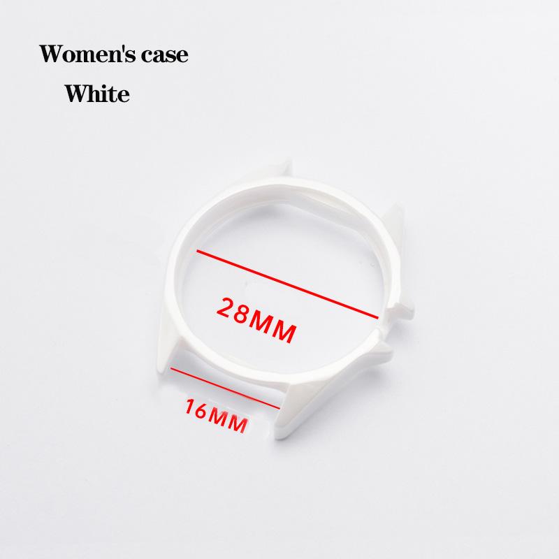 ONEFor Ceramic Case Dial Digital Bezel Men's Women's Black White Watch AccessoriesMN