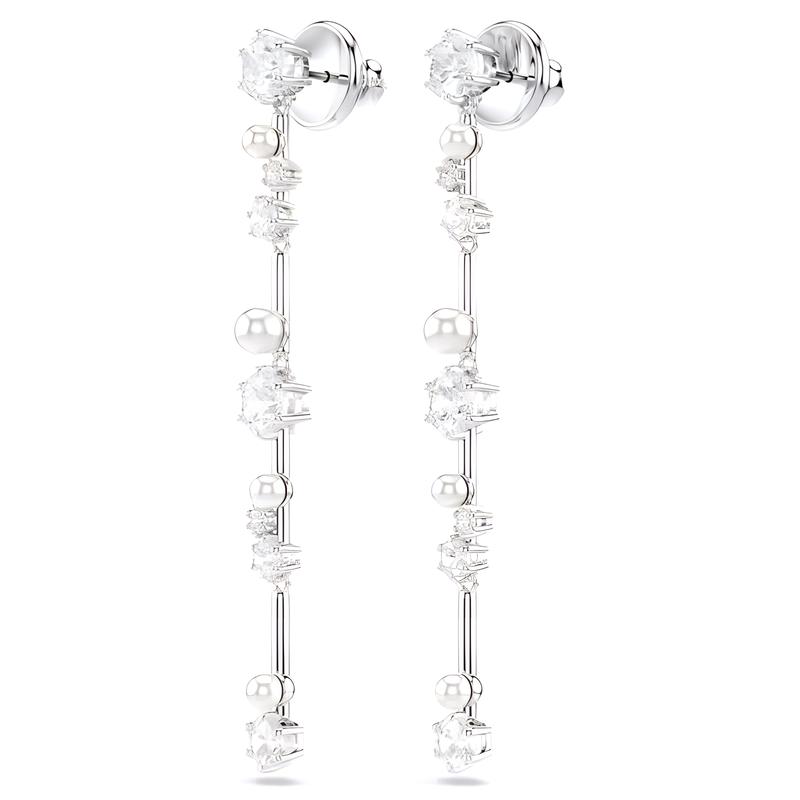 Swarovski Constella Tassel Decoration Synthetic Cubic Zirconia Earrings Women's Silver 5705614