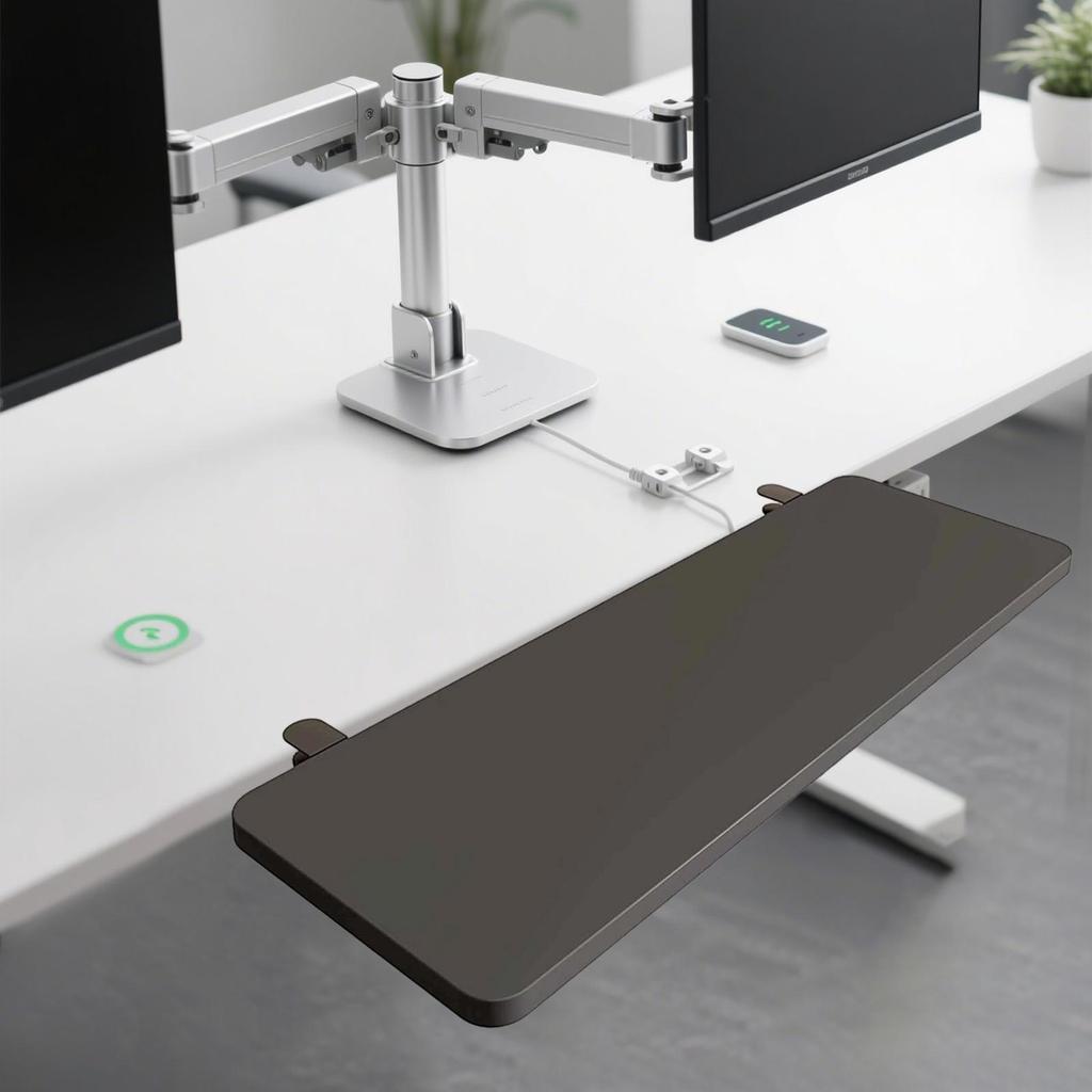 Desk Extender Tray Clamp on Foldable Desk Extender Board Keyboard Tray Easy Installation