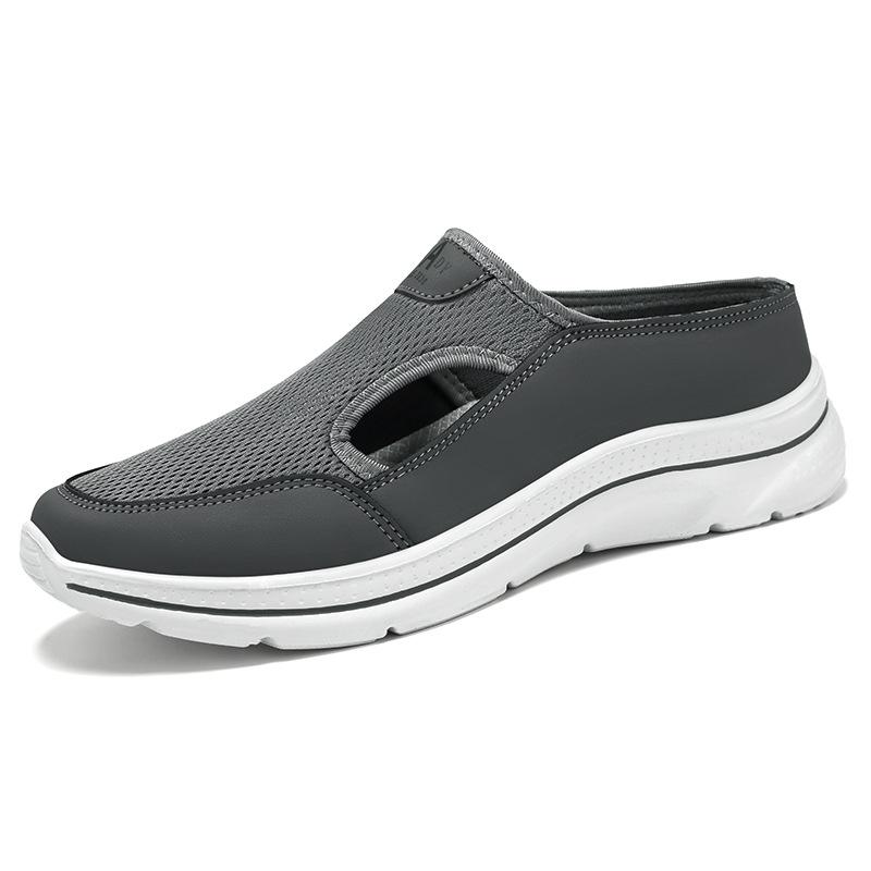 Men's Shoes for Summer Breathable Hollow Casual Shoes for One Foot Soft Sole No Tired Feet Dad's Shoes Old Beijing Half Slippers