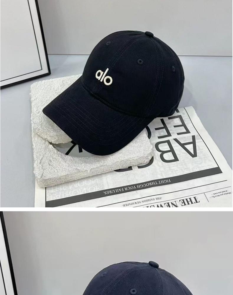 Cappellino da Baseball ALO Ricamato Tridimensionale con Visiera Morbida - Cappello da Sole Casual All-Season Moda Coreana da Donna
