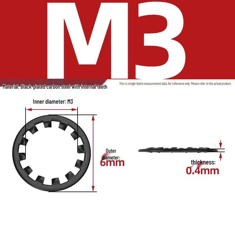 Carbon Steel Zinc-Plated Lock Washer with Inner and Outer Teeth