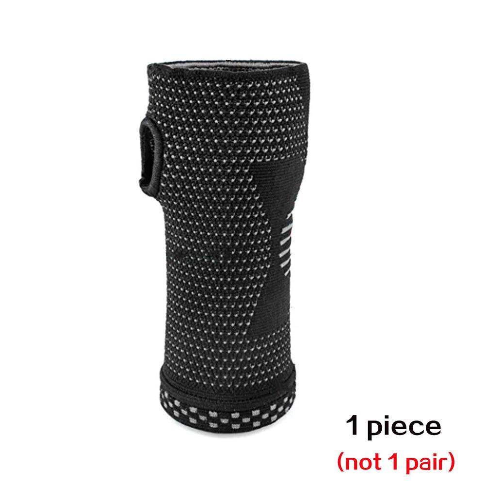 Elastic Wrist Support Sleeves Nylon Fitness Wrist Brace Wrap Wrist Compression Glove  for Men Women M чёрный