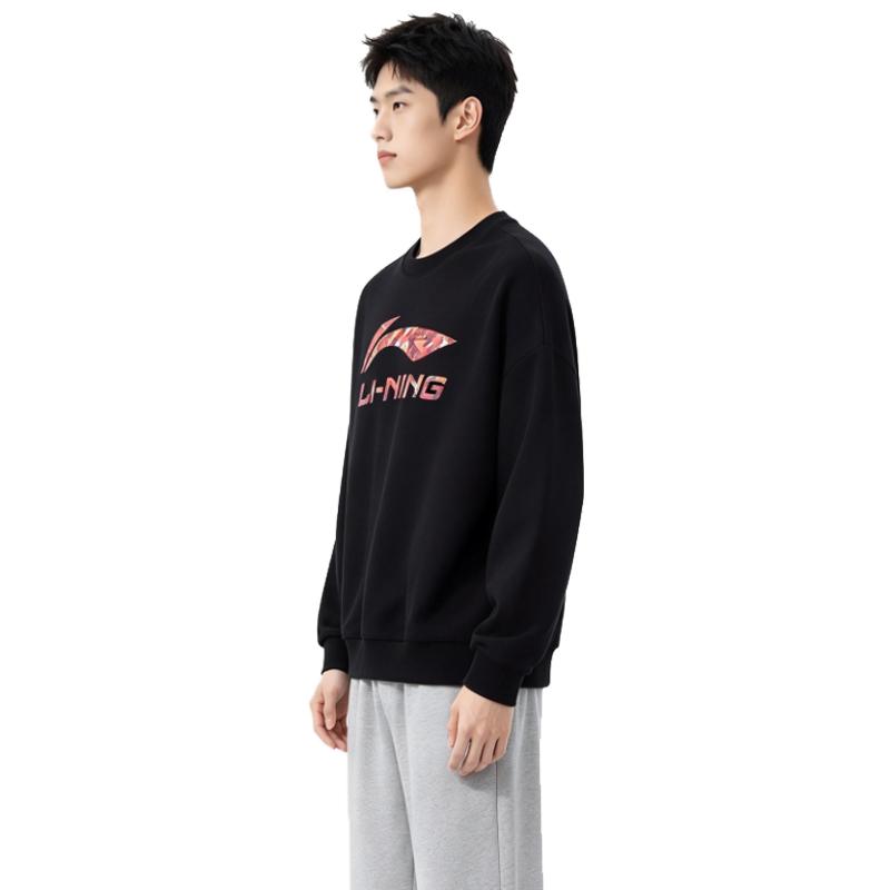 Men's Sweatshirt Li-Ning Thermal Comfortable Versatile Sports Fleece-Lined Sweatshirt Set Men's 2-Piece Set