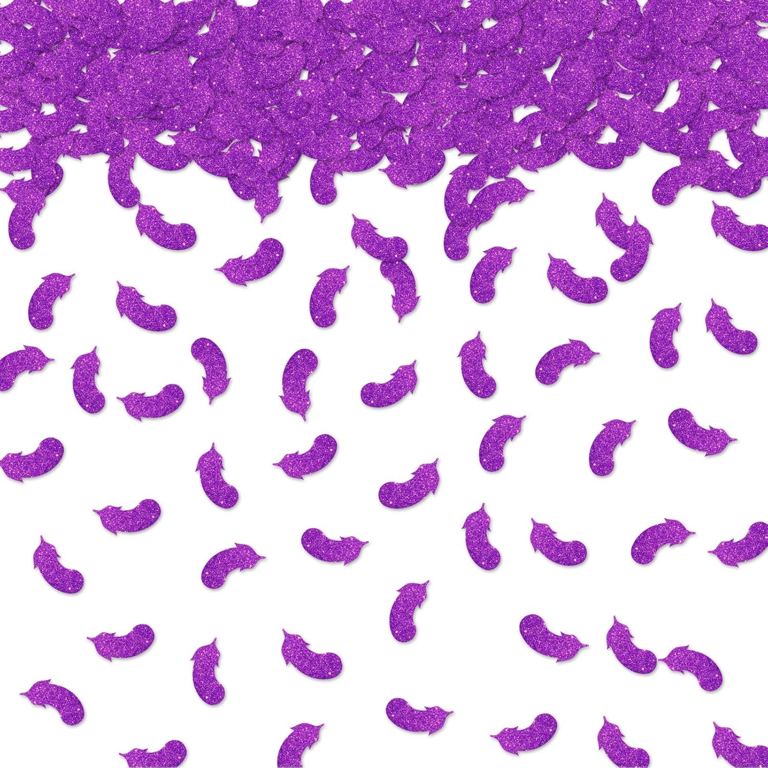 100pcs Cucumber Confetti, Green Glitter Pickle Table Confetti for Baby Shower, Cucumber Paper Scatters, Funny Birthday/Vegetable Themed Party Table баклажановый