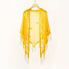 Solid Color Lace Shawl Hollow Out Long Tassel Triangle Scarf Bridesmaid Wedding Party Wrap Long Beach Towel For Women