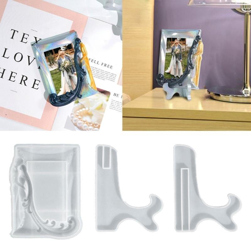 Photo Frame Mold Silicone Plate Holder Mold for Epoxy Casting Home Decoration Pictures Frame Artworks Display Holder