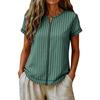 Women's Casual Loose Fit Short Sleeve T-Shirt with Round Neck Vertical Stripe Pattern Comfortable Lightweight Top for Everyday Wear