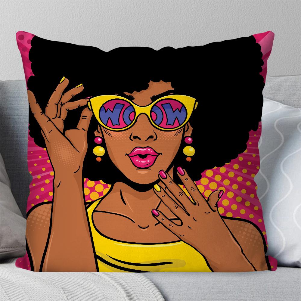 1pc Fashion POP Comic Portrait Pillow Case Square Pillow Bedroom Sofa LeisureComfortCushionCar Living Room Home Decoration 40X40