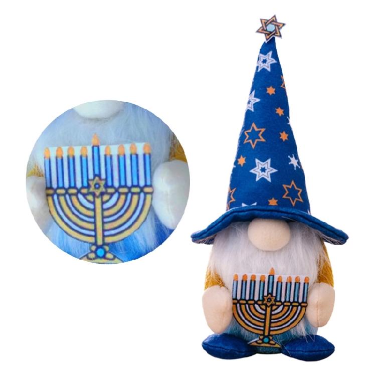 Festival Hanukkah Gnome Dolls Handmade Plush Table Decorations for Jewish Holiday Celebration Festival Shelf Display