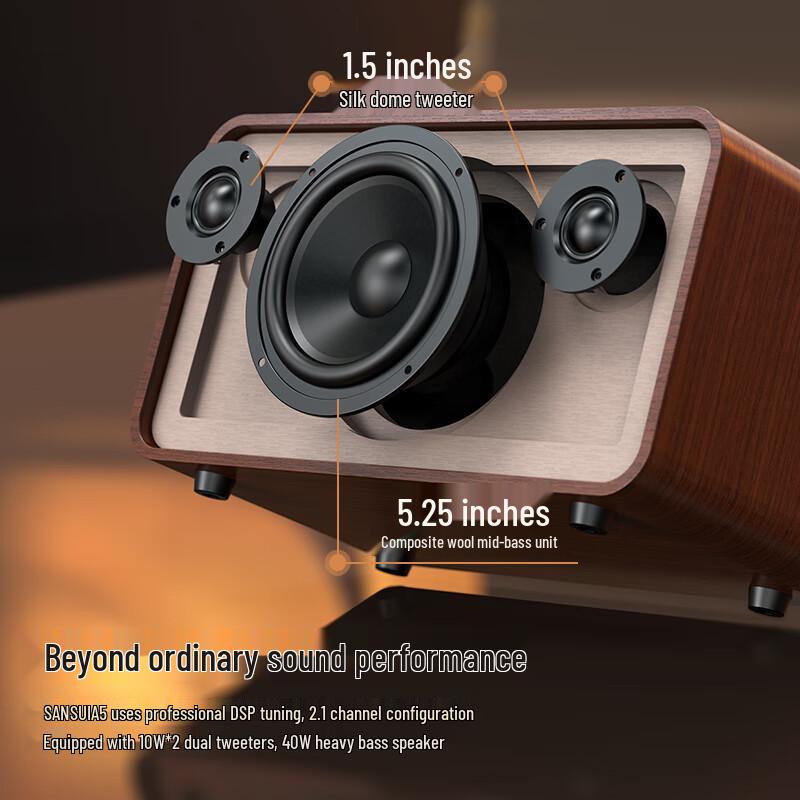 SANSUI Hi-Fi Wireless Bluetooth Speaker CN Plug (adapter Included)