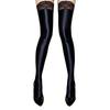 Calze Alte Sexy da Donna in Pizzo Raso Liscio Lucide all'Olio Collant Sexy Lucidi Vintage Calze da Yoga Modellanti Elastiche Calze da Cameriera Sopra il Ginocchio