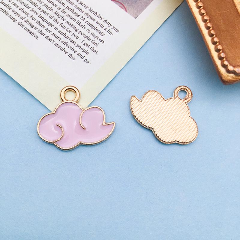 

Set of 10 Cute Cloud Charms Drip Oil Alloy Pendants for Jewelry Making and Keychain Accessories