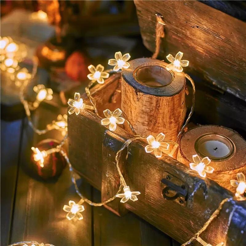 Oeny Outdoor Solar Cherry Blossom String Lights