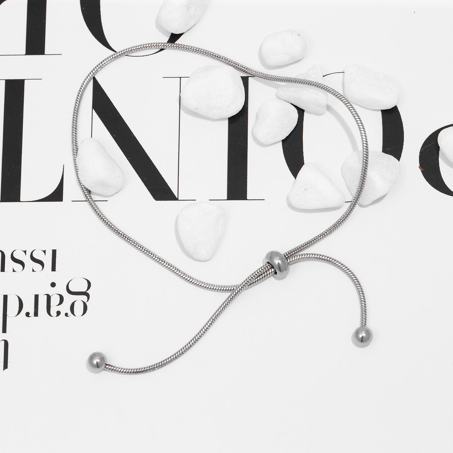 

Браслет из змеиной кости в минималистском стиле, регулируемая длина, нержавеющая сталь серебряный