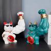 Creative Lucky Cat Decorative Ornaments Muscle Cat Animal Statue Resin Table Small Ornaments Living Room Home Decoration Modern