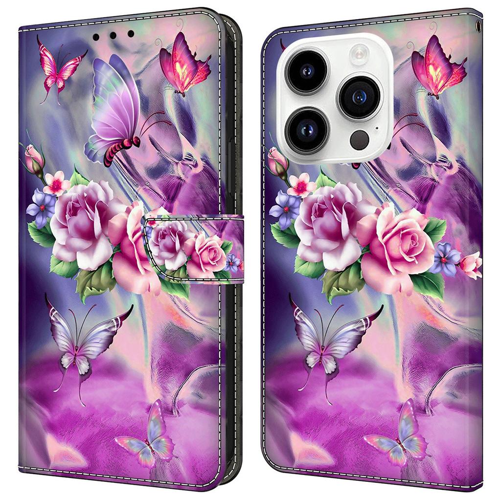 For iPhone 16 Pro Max Case 3D Pattern PU Leather Wallet Phone Cover with Stand